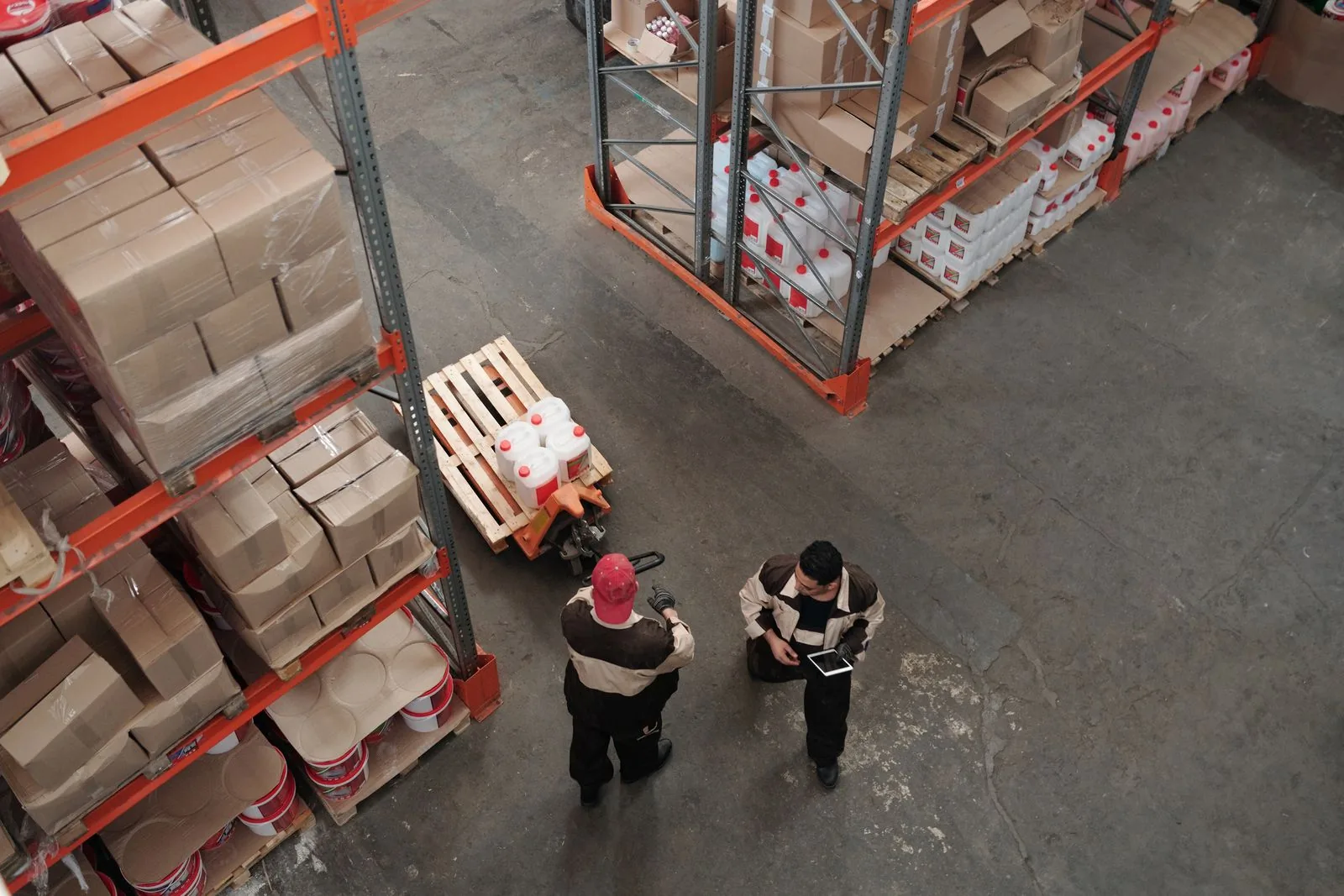 Branded e-commerce shipping boxes in a fulfillment warehouse