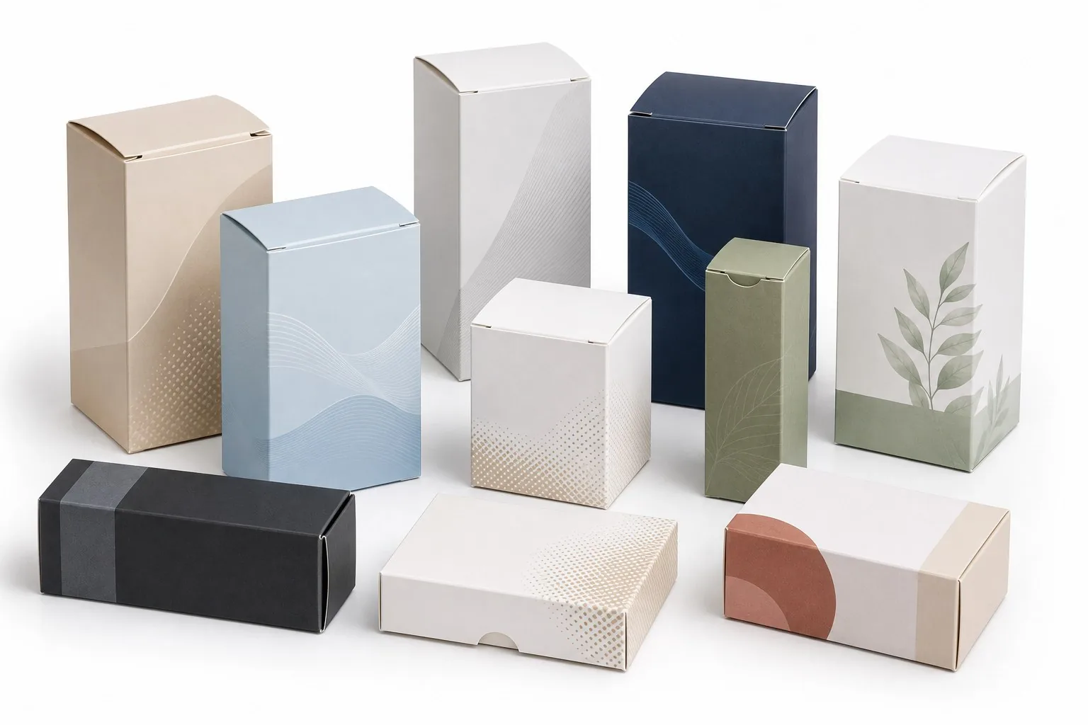 Premium printed folding carton on white