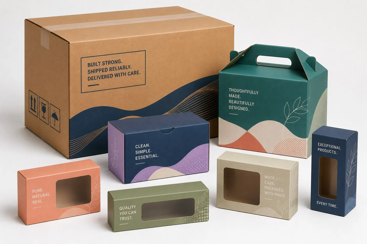Corrugated shipping boxes on a pallet